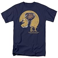 E.T. The Extra-Terrestrial Sci-Fi Film Moon Frame Adult T-Shirt Tee Navy