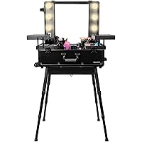SHANY Studio ToGo Wheeled Trolley Makeup Case & Organizer with Light - BLACK