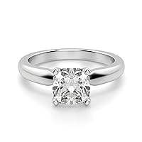 Riya Gems 1.80 CT Cushion Infinity Accent Engagement Ring Wedding Eternity Band Vintage Solitaire Silver Jewelry Halo-Setting Anniversary Praise Ring