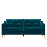 Mr. Kate Tess Sofa with Soft Pocket Coil Cushions, Small Space Living Room Furniture, Green Velvet
