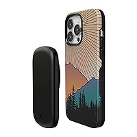 Casely Bundle with Case Compatible with iPhone 14 Pro Bold Case Power Pod MagSafe Compatible Battery Pack | Golden Hour | Mountain Sunset Case | Compatible with MagSafe
