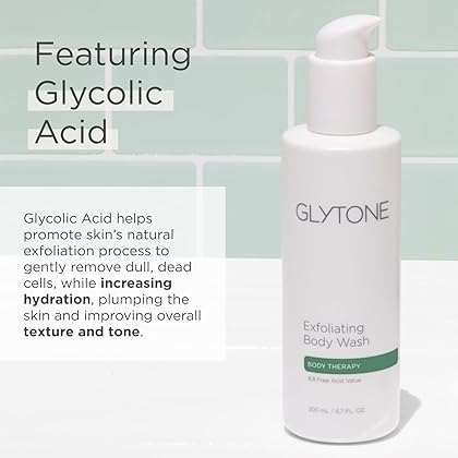 Glytone Exfoliating Body Wash - 8.8 Free Acid Value Glycolic Acid - Keratosis Pilaris - Smooth Rough & Bumpy Skin - Oil & Fragrance-Free