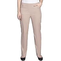 Alfred Dunner womens Petite Classic Allure Fit Proportioned With Elastic Comfort Waistband Casual Pants, Tan, 18 Petite US