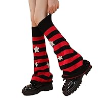 Leg Warmers for Women Girls Star Pattern Knitted Leg Warmers Y2k Socks Kawaii 80s Party Accessories Clothes