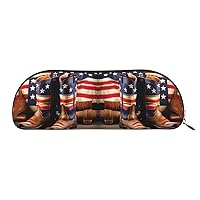 American Flag With Cowboy Boots Print Receive Bag Makeup Bag Cosmetic Bags Travel Storage Bag Toiletry Receive Bags Pencil Case Pencil Bag