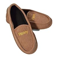 Henny Apparel House Shoes Brown Corduroy Rubber Sole Men's Slippers…