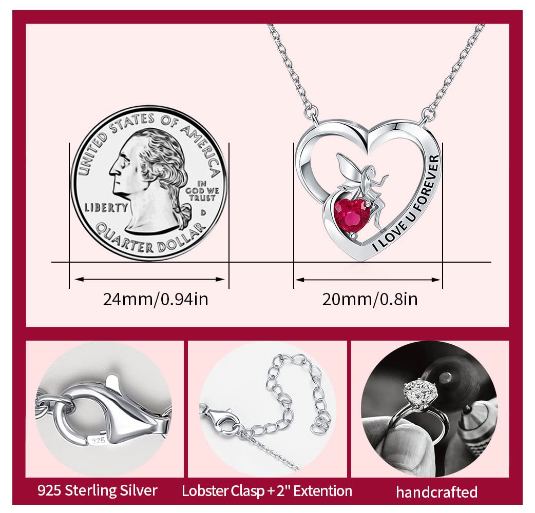 Trendolla Girl's Heart Pendant Necklace Sterling Silver Jewelry Gift for Girlfriend Daughter