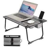 Laptop Desk,2 in 1 Lap Desk with Cushion 17 inch Laptop,Folding Table with Mouse pad Card Slot for iPad Mobile Phone Lap Desk for Bed Couch Bed Tray for Working Wooden Table for Reading
