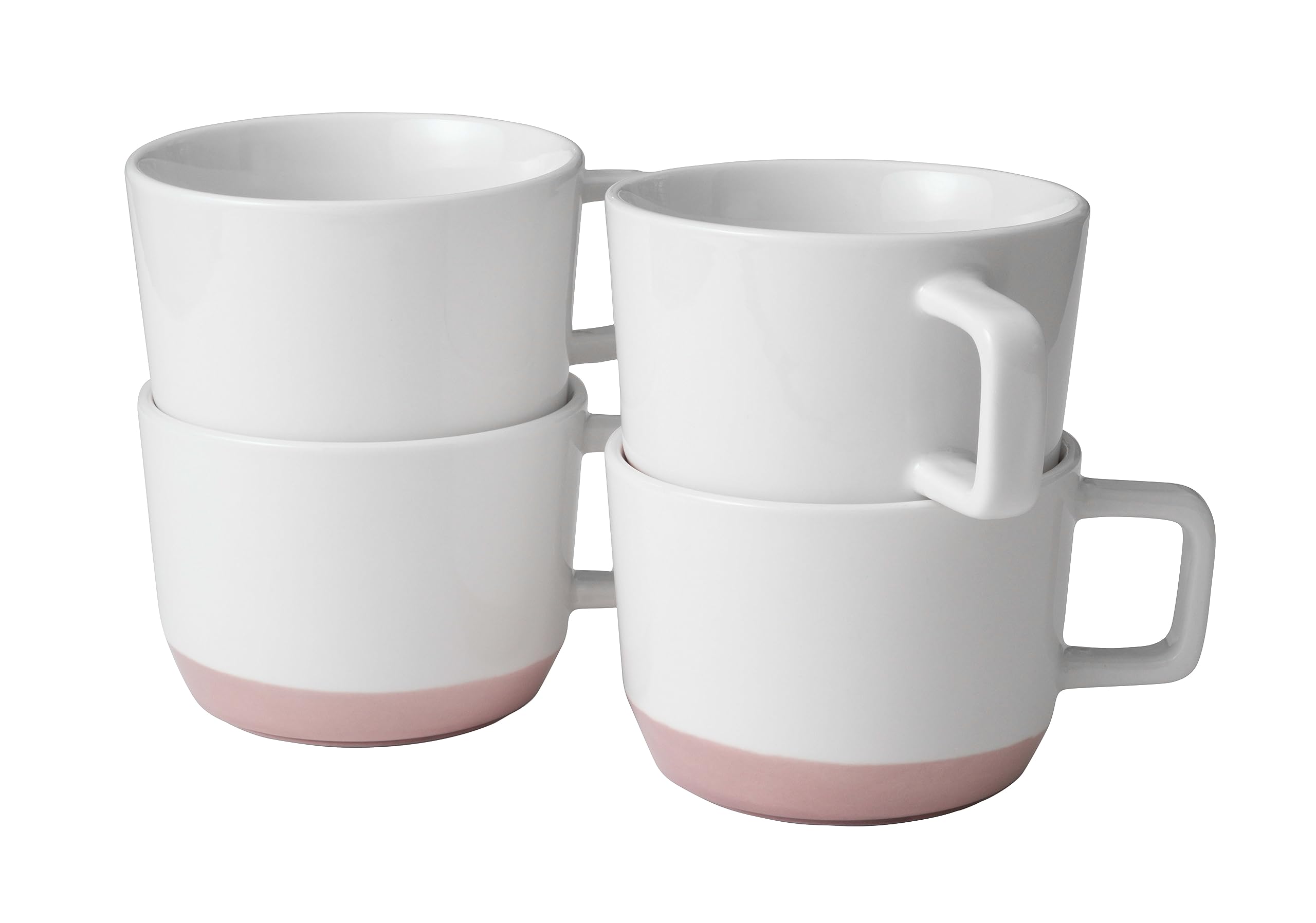 Libbey Austin 17.5-ounce Large Porcelain Coffee Mug, Set of 4, Himalayan Salt Pink