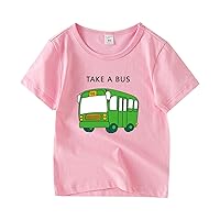 Little Boys Tops 5t Girls Summer Cartoon Short Sleeve Crewneck Car Cartoon T Shirts Shirts with Holes in It for Kids