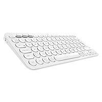 Logitech K380 Multi-Device Bluetooth Wireless Keyboard with Easy-Switch for up to 3 Devices, Slim, 2 Year Battery – PC, Laptop, Windows, Mac, Chrome OS, Android, iPad OS, Apple TV - Off White