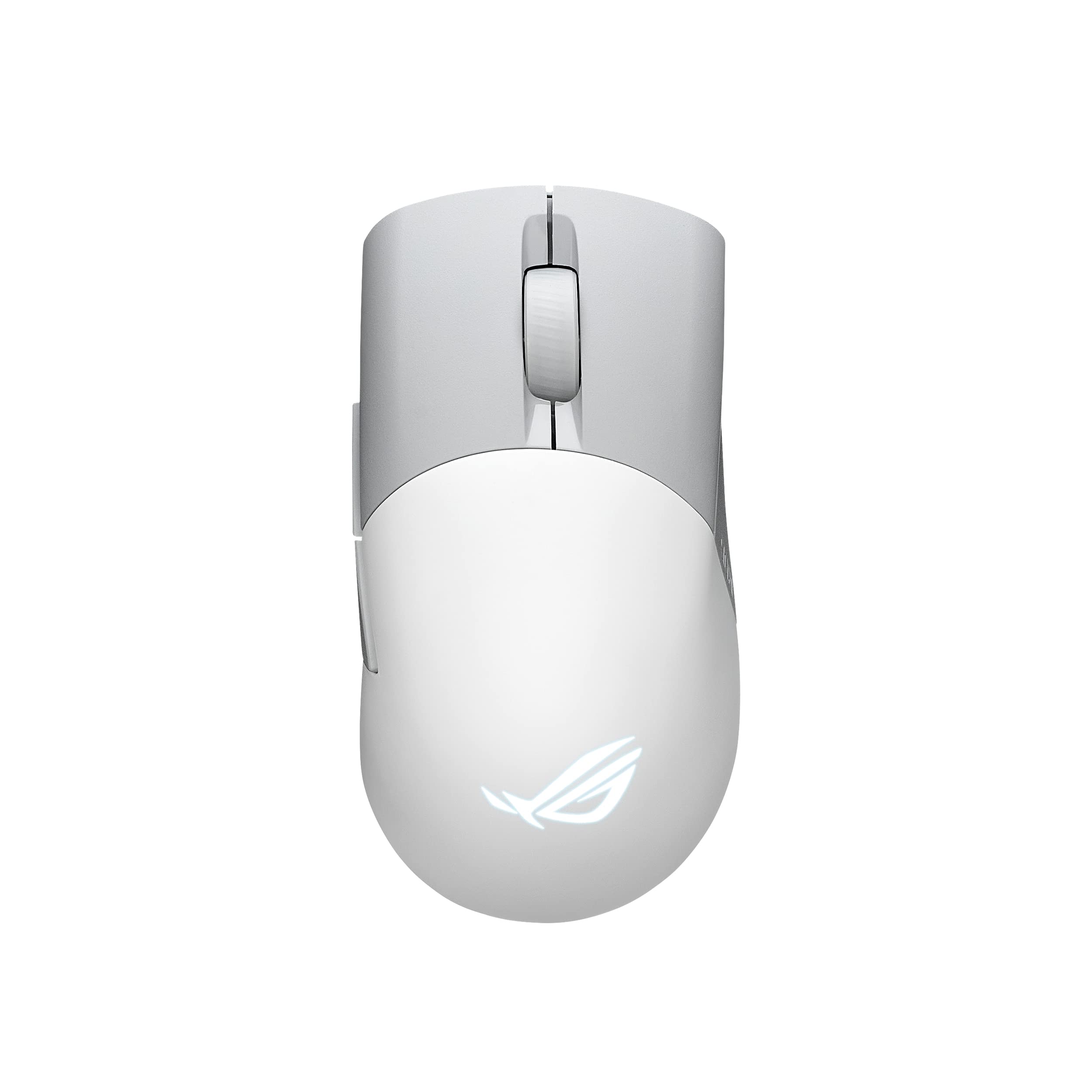 Asus ROG Keris Wireless AimPoint Gaming Mouse, Tri-mode connectivity (2.4GHz RF, Bluetooth, Wired), 36000 DPI sensor, 5 programmable buttons, ROG SpeedNova, Replaceable switches, Paracord cable, White