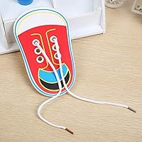Red Wooden Learn to Tie Your Own Shoes Threading Lacing Shoes Training Early Learning Kits for Kids | Threading Lacing Shoes Training Board Kids Early Learning Science Kits