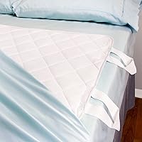 DMI Waterproof Sheet to be Used as a Bed Pad, Mattress Protector, FSA and HSA Eligible, Furniture Cover or Seat Protector with Quilted Slide Sheet and 4 Layers of Protection, With Straps, 28 x 36