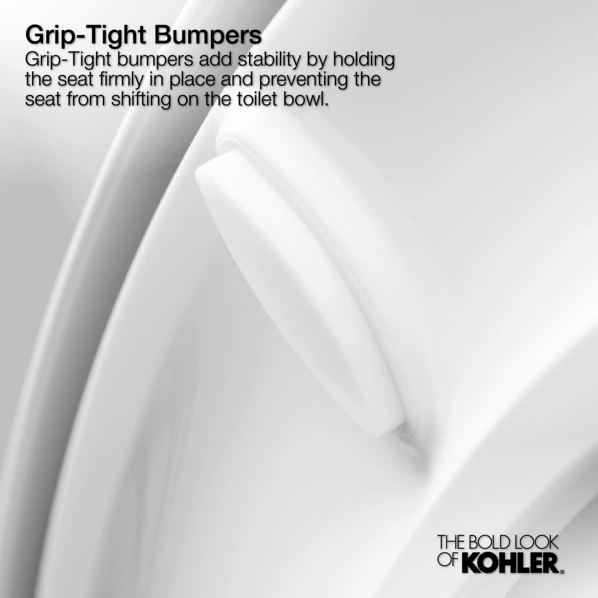 KOHLER K-4636-0 Cachet Quiet Close Toilet Seat, White, Elongated