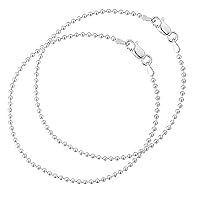 Trendy Flexible Silver Payal (Anklets) in Pure 92.5 Sterling Silver for Girls/Women | Gift for Women and Girls Medium (medum Ball - 1 Pr)