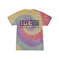Love God Love People Christian Unisex Tee Ladies Design Short Sleeve Tie Dye T-Shirt