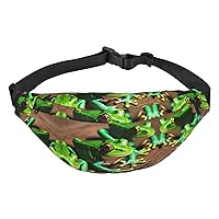 Funny Frogs Adjustable Belt Hip Bum Bag Fashion Water Resistant Hiking Waist Bag for Traveling Casual Running Hiking Cycling