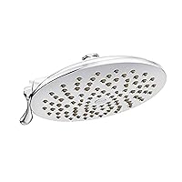 Moen Velocity Chrome Two-Function Rain Shower 8-Inch Showerhead with Immersion Technology for a High-Pressure Rinse, Round Rainfall Shower Head, Pressure Boosting Shower Head, S6320