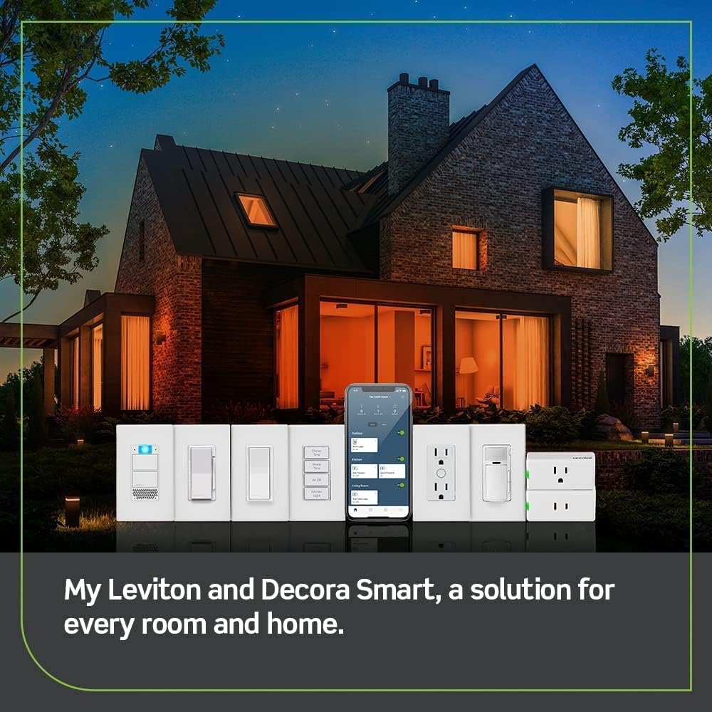 Leviton Decora Smart Fan Speed Controller, Wi-Fi 2nd Gen, Neutral Wire Required, Works with My Leviton, Alexa, Google Assistant, Apple Home/Siri & Wired or Wire-Free 3-Way, D24SF-1RW, White