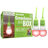 Miracle LED Almost Free Energy Red Spectrum Fruiting & Flowering Greenhouse in a Box Single-Socket 6-Foot Corded LED Grow Light Bulb Kit (2-Pack)
