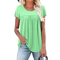 StunShow Womens T Shirts Ruffle Short Sleeve Tops Tunics Casual Summer Clothes 2024