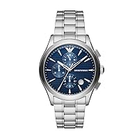 Emporio Armani 32023565 Men's Watch Analogue Quartz One Size Blue Silver, Bracelet