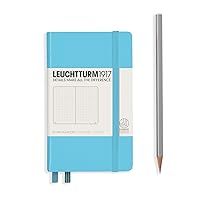 LEUCHTTURM1917 - Notebook Hardcover Pocket A6-187 Numbered Pages for Writing and Journaling (Ice Blue, Dotted)