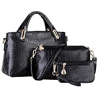 FiveloveTwo Purse and Handbag for Women 3Pcs Tote PU Leather Top Handle Satchel Shoulder Bag Clutches