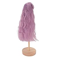 Doll Long Curly Hair Wig, Ball Jointed Doll Wig 1/4 High Temperature Silk for 7 to 8in Doll for Collection (Purple)