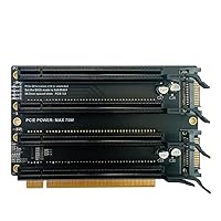 PCI-E 3.0 x16 1 to 4 Split Card Gen3 PCIe-Bifurcation x16 to x4x4x4x4 Expansion Card 20.2mm Spaced Slots SATA Power Supply Port
