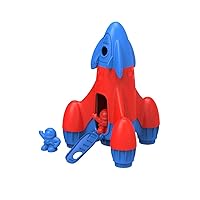 Green Toys Rocket with 2 Astronauts Toy Vehicle Playset, Blue/Red