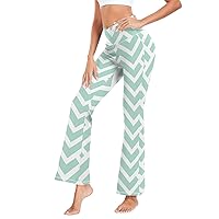 Geometric Green Stripes Leggings for Women Compression Booty Pants for Dance Leisure S