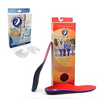 Pure Stride Professional Full Length Orthotics (1 Pair, Men's 12-12.5 / Women's 14-14.5) and U-Shaped Gel Callus Cushions (2 Pcs) - Pain Relief for Feet