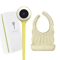 Lollipop Smart WiFi Baby Monitor (Pistachio) Bundle with Lollipop Silicone Baby Bib- Camera with Breathing Detection and Sleep Tracking. Baby Bib with Pouch - Waterproof, Soft, Unisex, Non-Messy Bib