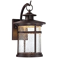 Franklin Iron Works Callaway Rustic Industrial Vintage Outdoor Wall Light Fixture LED Bronze 11 1/2