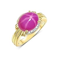 Rylos 14K Yellow Gold Ring with 12X10MM Gemstone & Diamonds – Stunning Ring for Middle or Pointer Finger – Exquisite Color Stone Jewelry for Women – Available in Sizes 5-13