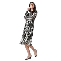 Elina fashion Georgette Knee Length Party Wear Dresses for Women, Long Sleeve,V-Neckline