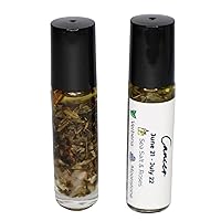 CANCER Moonstone Crystal Roller, Sea Salt Rose Scented Perfume Oil, Organic Lemon Verbena, June July Birthday Gift, Moon Charged Essential Oil Blend Roll On for Zodiac Signs (Cancer)
