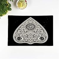 Set of 6 Placemats Vintage Magic Ouija Board Oracle Antique Boho Chic Halloween 12.5x17 Inch Non-Slip Washable Place Mats for Dinner Parties Decor Kitchen Table