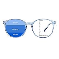 Vintage Round Progressive Multifocal Presbyopic Glasses, Anti-Blue Light Glasses