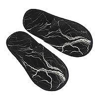 Black Marble Print Furry Slipper For Women Men Winter Fuzzy Slippers Soft Warm House Slippers For Indoor Outdoor Gift