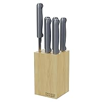 Chicago Cutlery Halsted (7-PC) Steak Knives & Wooden Block Set, Ergonomic Handles and Sharp Stainless Steel Professional Chef Cutlery Set