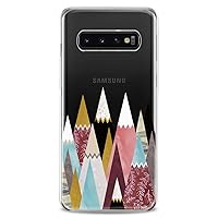Case Compatible with Samsung S24 S23 S22 Plus S21 FE Ultra S20+ S10 Note 20 S10e S9 Triangles Abstract Geometric Flexible Silicone Slim fit Clear Pyramids Design Cute Cute Print Colored Women
