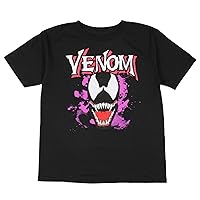 Marvel Boys' Venom Fangs of Fury Vicious Grin Graphic Print Kids T-Shirt