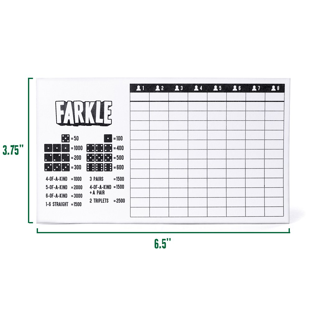 BRY Farkle Game Replacement Scorecards - Large 75 Page Booklet!