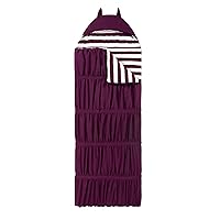 Chic Home Skai Sleeping Bag with Cat Ear Hood Ruched Ruffled Design with Striped Interior for KidsTeens & Young Adults Zipper Closure32 x 75