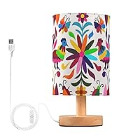 Table Lamp Bed Side Lamp for Small Spaces Mexican Otomi Style Bright Table Lamps for Kids Library lamparas para sala
