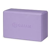Gaiam Yoga Block - Supportive Latex-Free Eva Foam - Soft Non-Slip Surface with Beveled Edges for Yoga, Pilates, Meditation - Yoga Accessories for Stability, Balance, Deepen Stretches (Lilac)