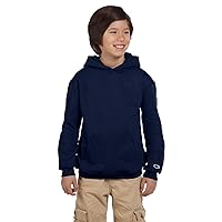 Champion Boy's Double Dry Action Fleece Pullover Hood, Navy, Small